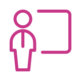 Graphic of man standing in front of a whiteboard.