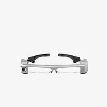 Smartglasses Moverio BT-35E con una montura gris ligera.