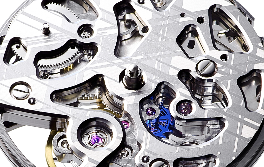Orient star watch, showing the inner mechanisms and cogs
