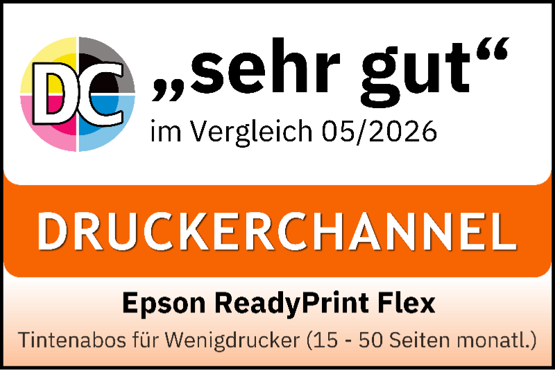 Druckerchannel Sehr Gut - Epson ReadyPrint Flex - Wenig Drucker