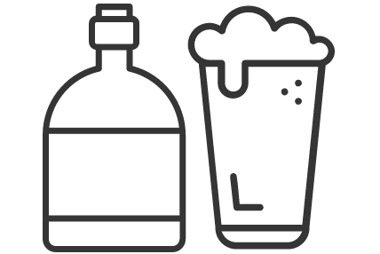 Wine, beers and spirits